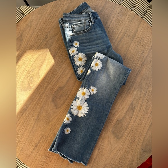 Driftwood Women's Boot Cut Jeans with Floral Embroidery - Picture 3 of 12